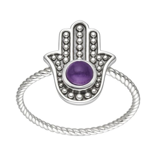 Anillo Mano de Fátima Amatista