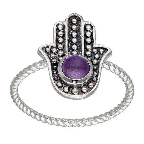 Anillo Mano de Fátima Amatista