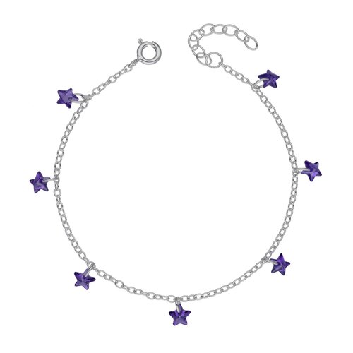 Pulsera Estrellas Hecho con Cristal Swarovski® Morado