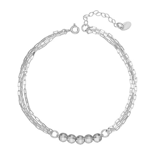 Pulsera Tradicional Triple Esferas Facetadas