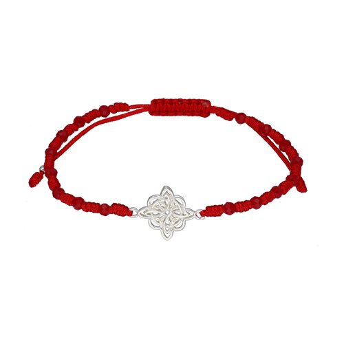 Pulsera Hilo Rojo Ajustable Nudo de Brujas Cristales