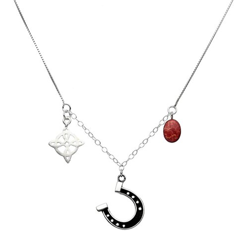 Collar Nudo de Brujas Herradura Ovalo Jaspe