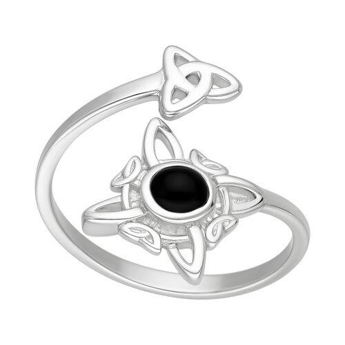 Anillo Ajustable Nudo de Brujas Triqueta Ónix