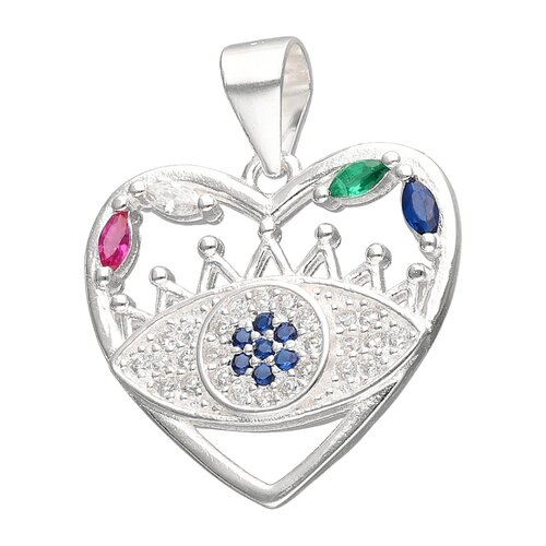 Colgante Corazón Ojo Turco Circones Multicolor