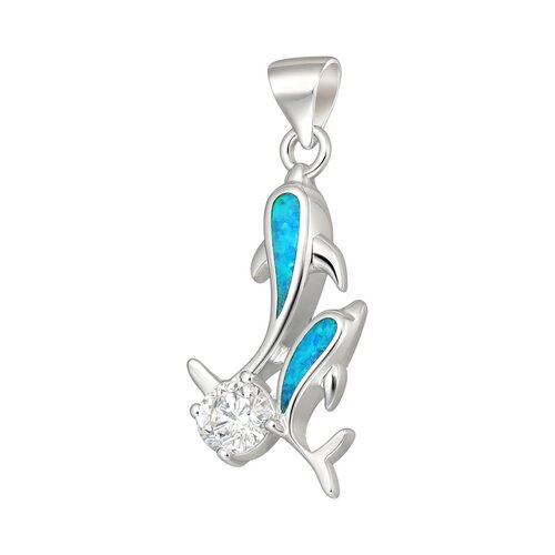 Colgante Delfines Circón Ópalo Azul