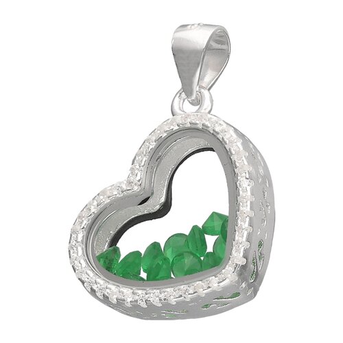 Colgante Corazón Circones Cristales Verde