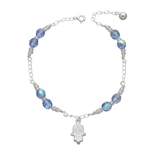 Pulsera Mano de Fátima Cristales Hecho con Swarovski® Azul