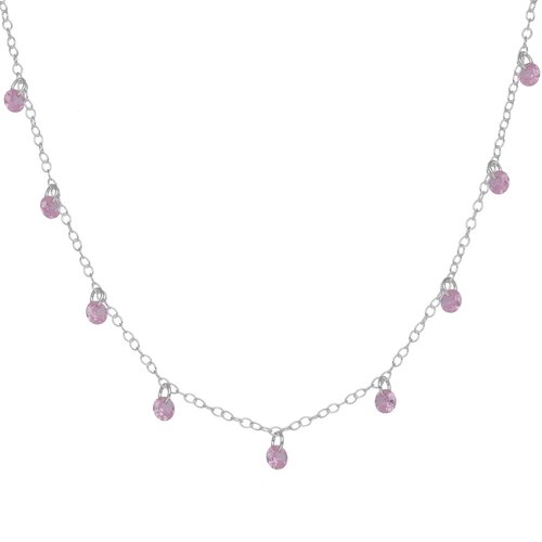 Collar Lluvia de Cristales Hecho con Swarovski® Rosado