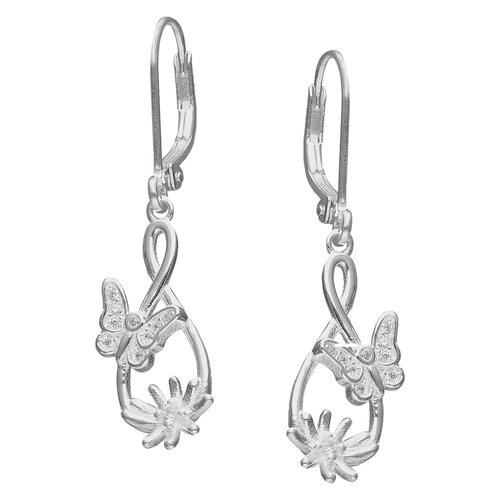 Aro Clip Infinito Mariposa Flor Circones