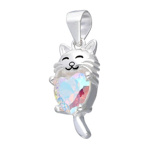 Colgante Gatito Corazón Circón Tornasol