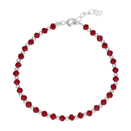 Pulsera Esferas Cristales Rojos