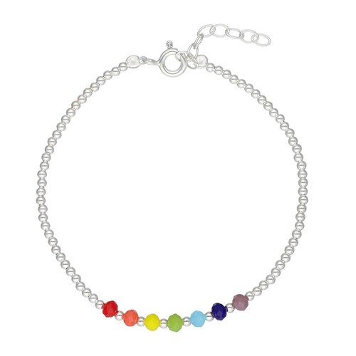 Pulsera Esferas Cristales 7 Chakras Multicolor