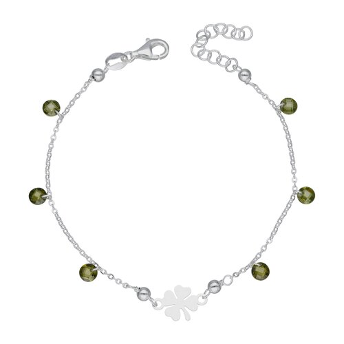 Pulsera Trébol de la Suerte Cristales Hecho con Swarovski® Verdes