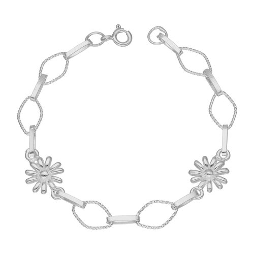 Pulsera Flor Margarita Rombos Entorchados