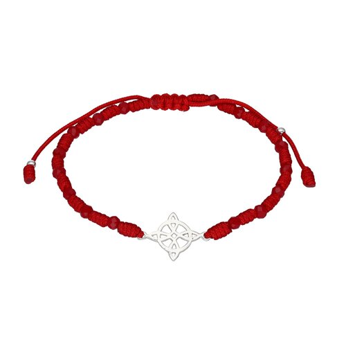 Pulsera Hilo Rojo Ajustable Nudo de Brujas Cristales