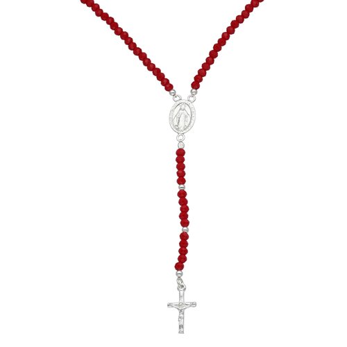 Rosario Virgen de los Rayos Milagrosa Cristales Rojos