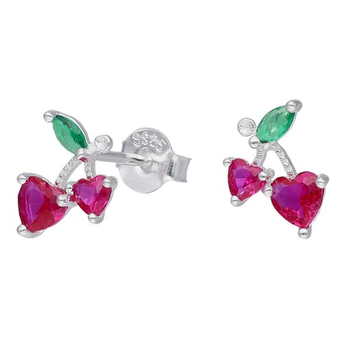 Aro Cerezas Corazones Circones Fucsia