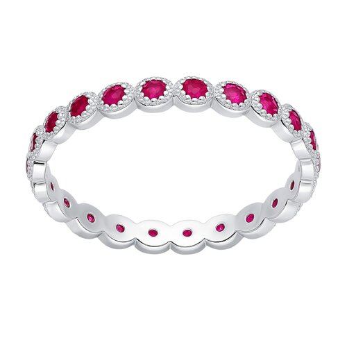 Anillo Cintillo Sin Fin Circones Rubí