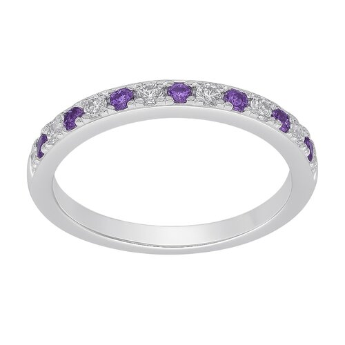 Anillo Cintillo Circones Amatista