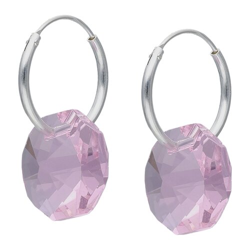 Argolla Cristal Hecho con Swarovski® Rosado 14 mm