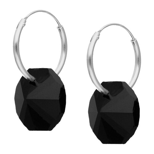 Argolla Cristal Hecho con Swarovski® Negro 14 mm