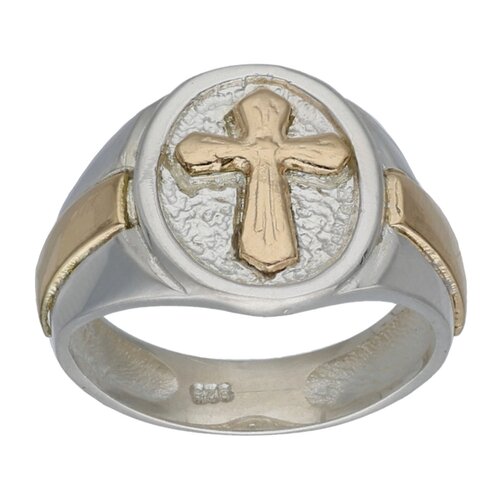 Anillo Sello Cruz en Oro