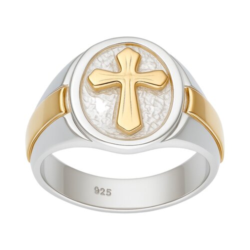 Anillo Sello Cruz en Oro