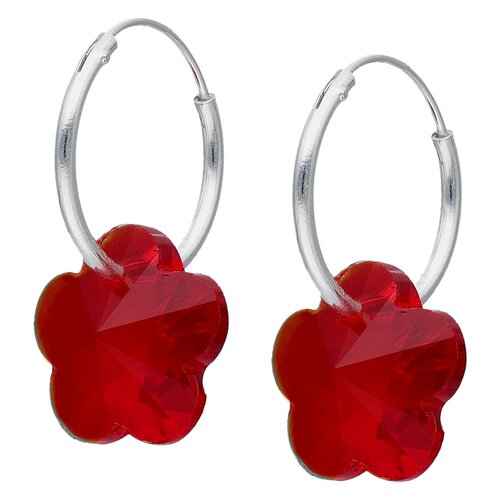 Argolla Flor Cristal Hecho con Swarovski® Rojo 14 mm