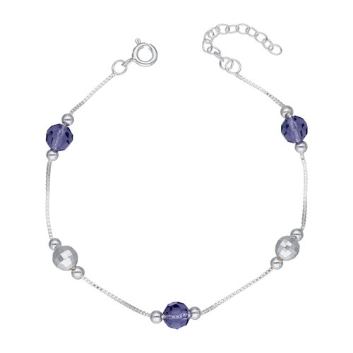 Pulsera Esferas Facetadas Hecho con Cristal Swarovski® Morado