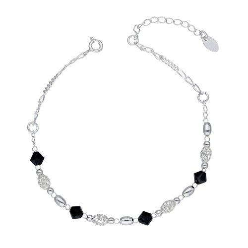 Pulsera Óvalos Cristales Hecho con Swarovski® Negro