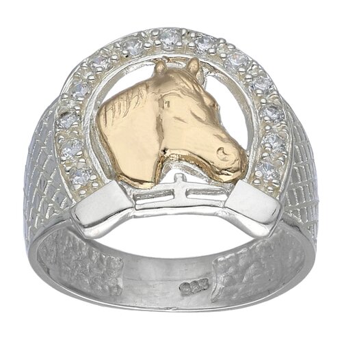 Anillo Herradura Circones Caballo en Oro
