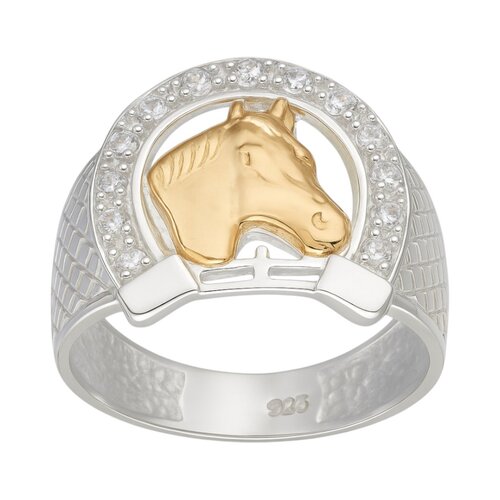 Anillo Herradura Circones Caballo en Oro