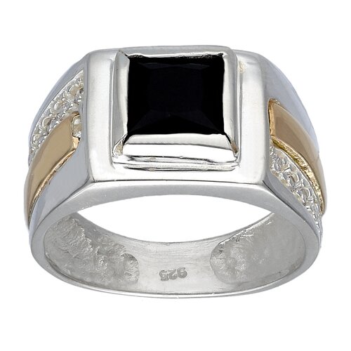 Anillo Sello Circones Ónix con Oro