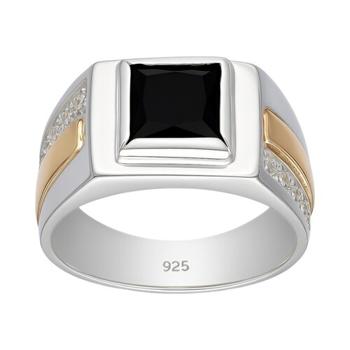 Anillo Sello Circones Ónix con Oro