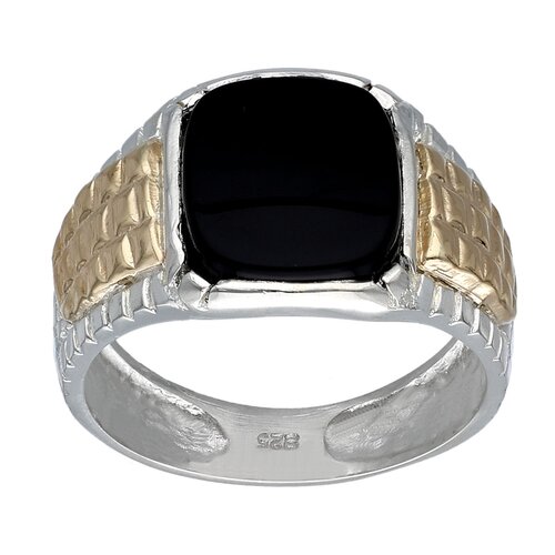Anillo Sello Ónix con Oro