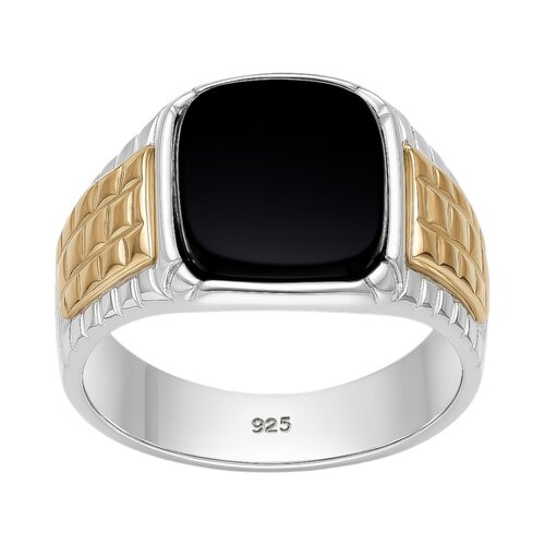 Anillo Sello Ónix con Oro