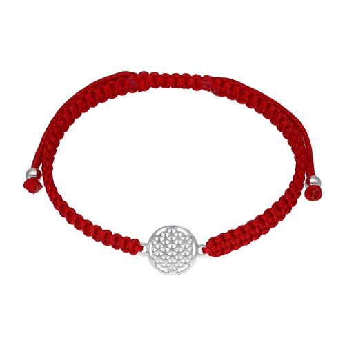 Pulsera Hilo Rojo Ajustable Flor Mandala