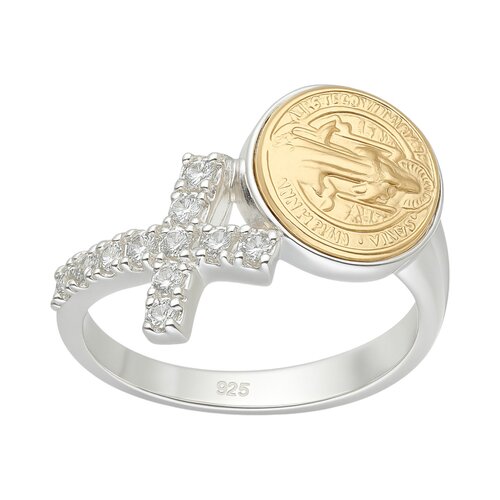 Anillo San Benito en Oro Cruz Circones