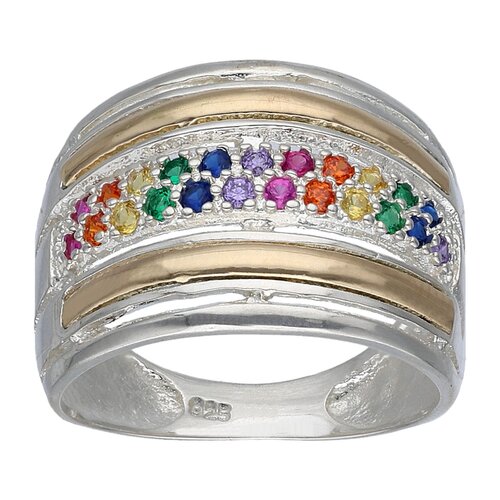 Anillo Circones Multicolor Líneas en Oro