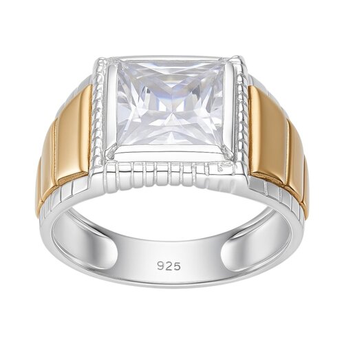 Anillo Sello Circón en Oro