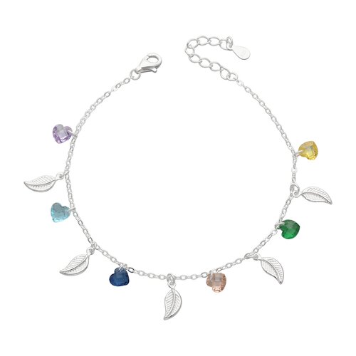 Pulsera Plumas Corazones Cristales Hecho con Cristal Swarovski® 7 Chakras