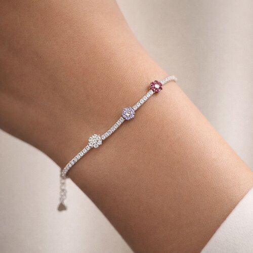 Pulsera Flores Circones Multicolor Tenis