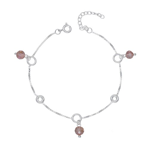 Pulsera Circulos Cristal Hecho con Swarovski® Rosado