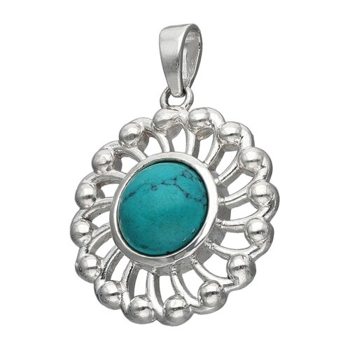 Colgante Flor Margarita Turquesa