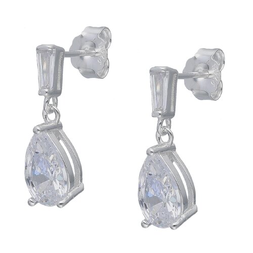 Aro Gota Circón Baguette