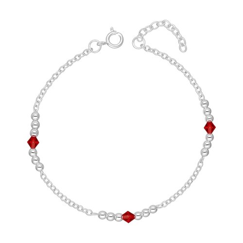 Pulsera Esferas Cristal Hecho con Swarovski® Rojo