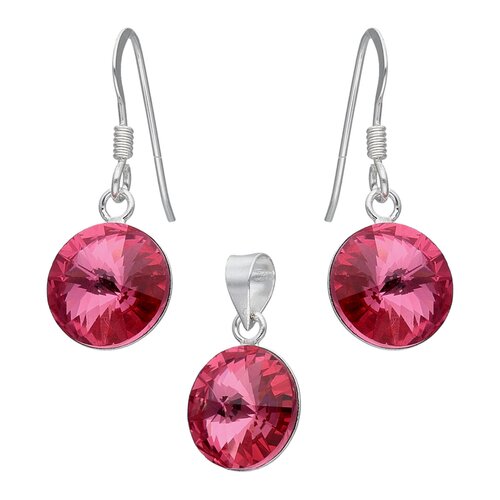Conjunto Hecho con Cristal Swarovski® Fucsia 10 mm