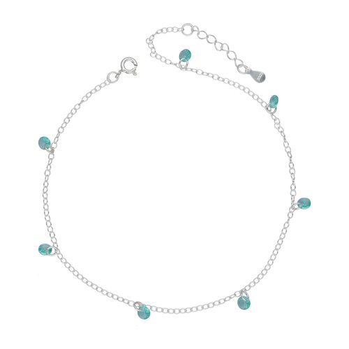 Tobillera Cristales Hecho con Swarovski® Turquesa