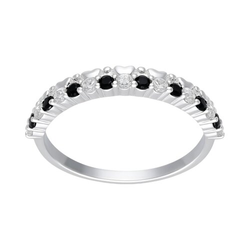 Anillo Cintillo Corazones Circones Ónix