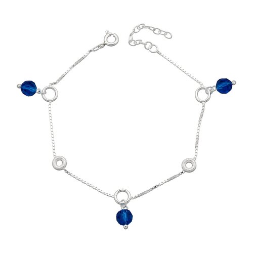 Pulsera Circulos Satinados Cristales Hecho con Swarovski® Azul